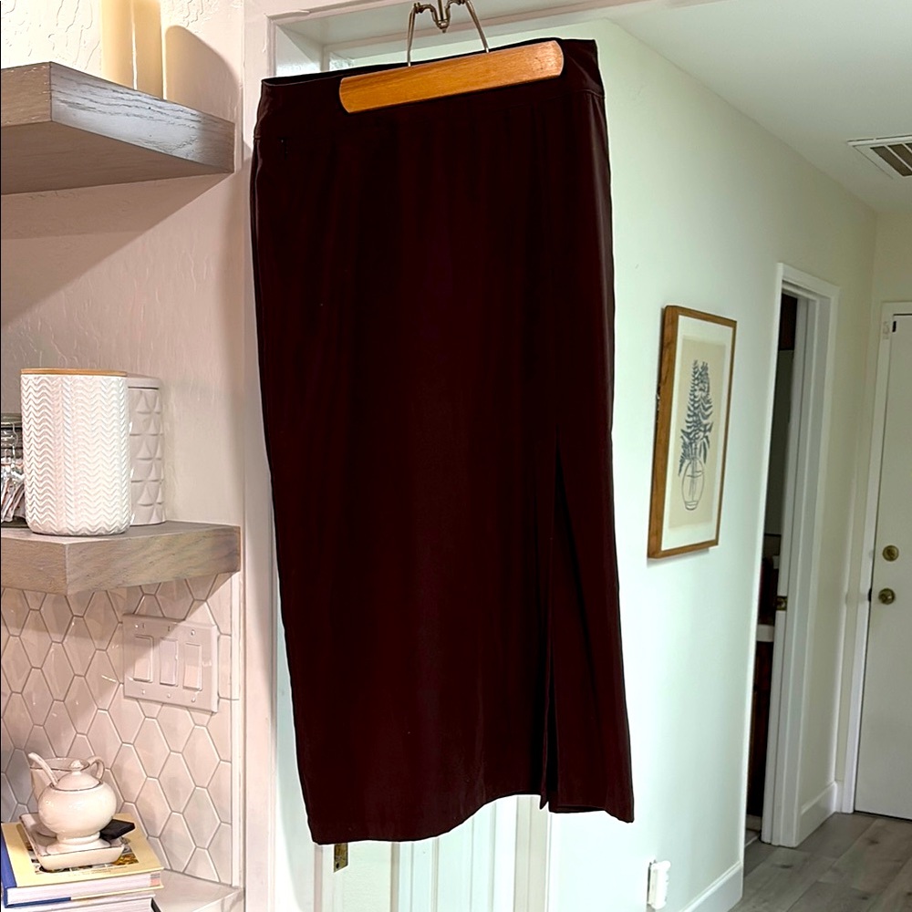 Patagonia Brown Midi Pencil Skirt with Slit sz 10